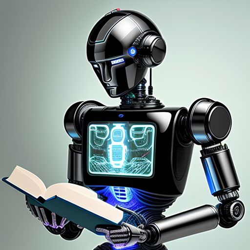 робот читает книгу